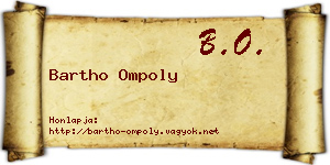 Bartho Ompoly névjegykártya